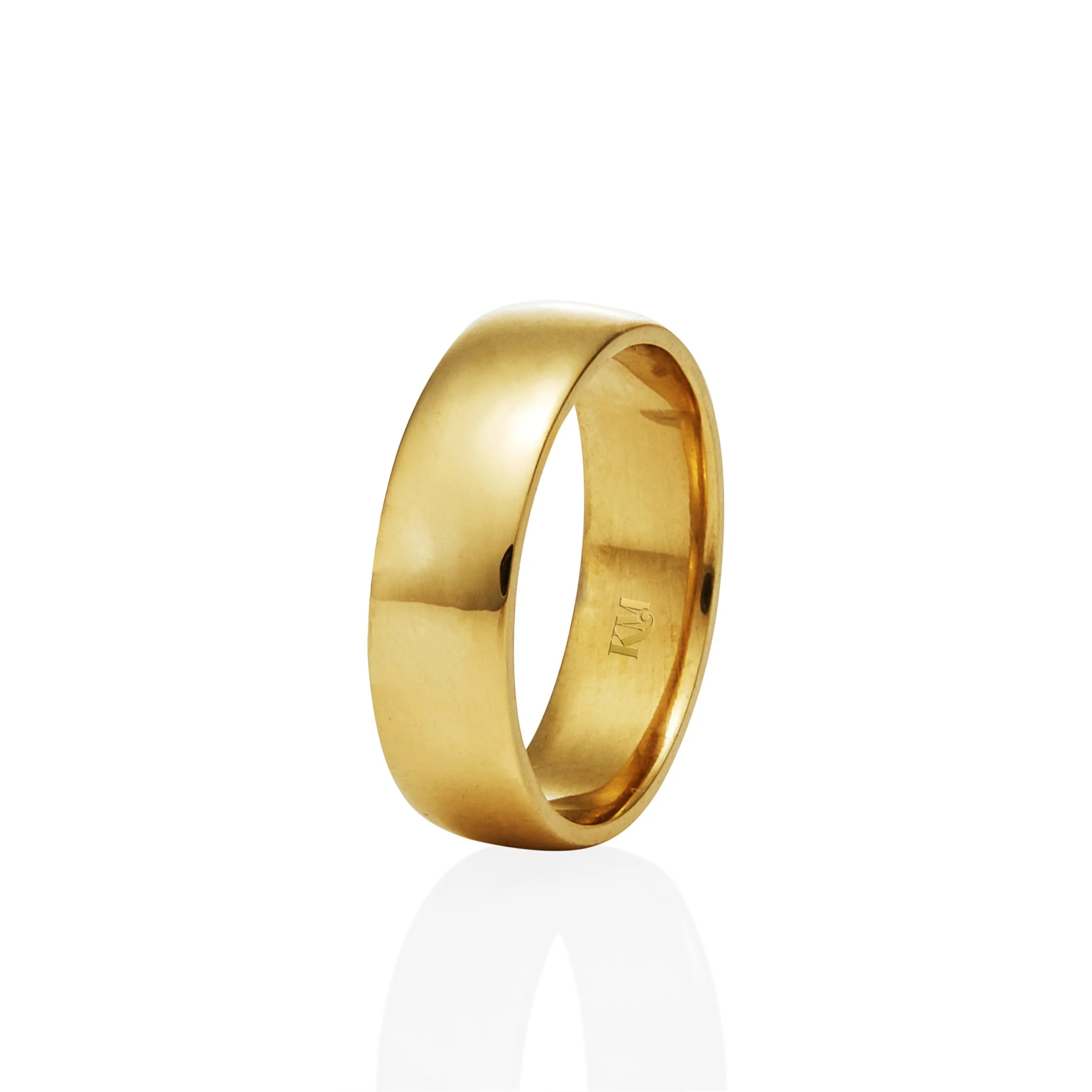 Yellow Gold Half Round Wedding Ring Kate McCoy Jewellery